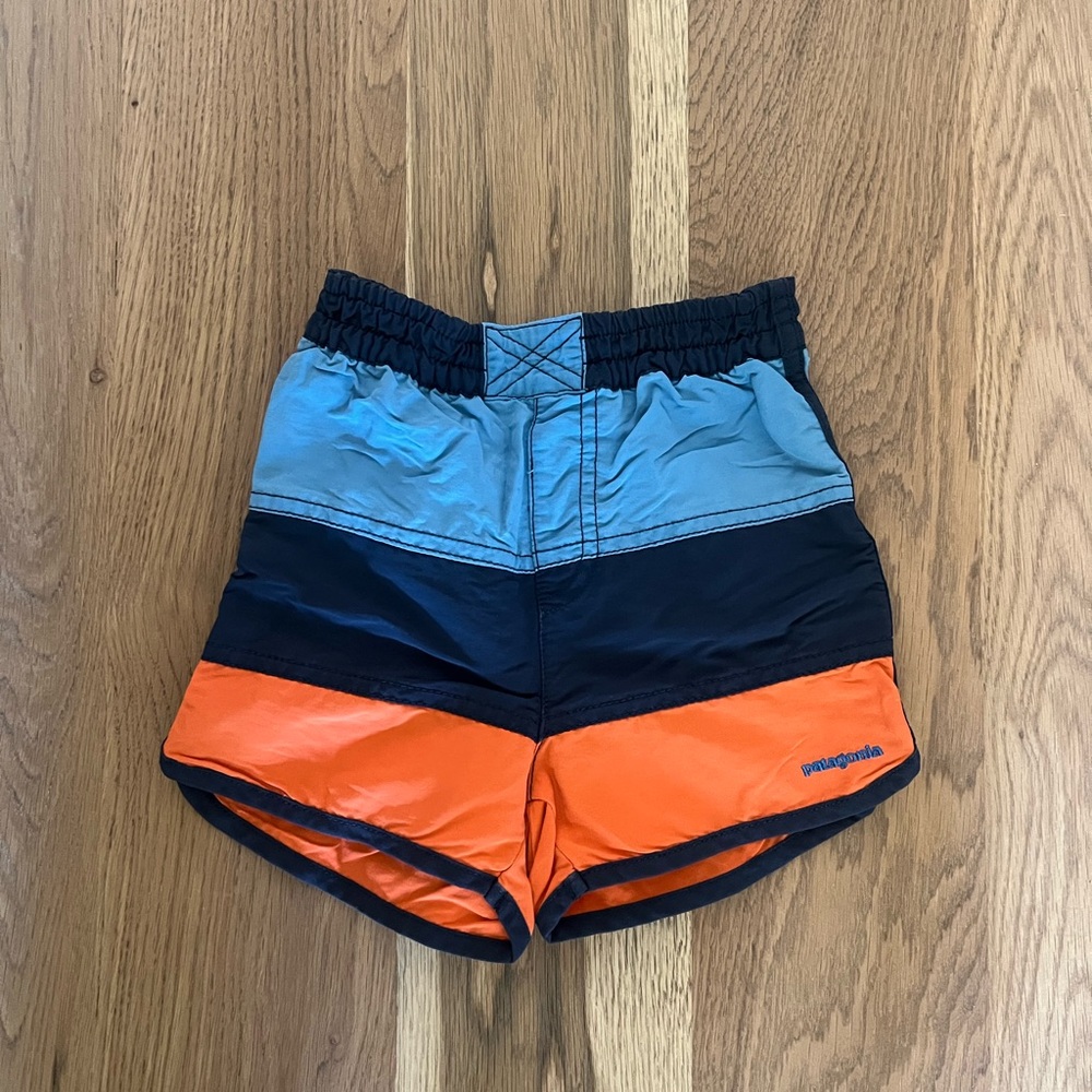 Patagonia Kids Colorblock Shorts - Blue and Orange